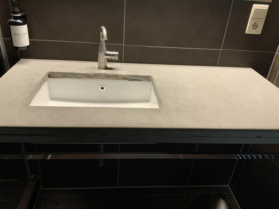 Image 1 of MOAB80 BLOCK washbasin – Italian design, natural stone 120 cm