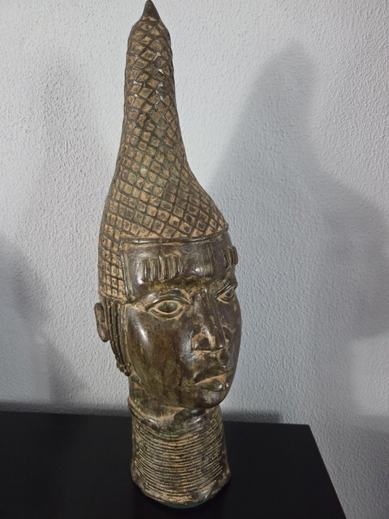 Benin Bronze Head Queen Mother (Iyoba) Idia – Sculpture (photo 3 of 13)