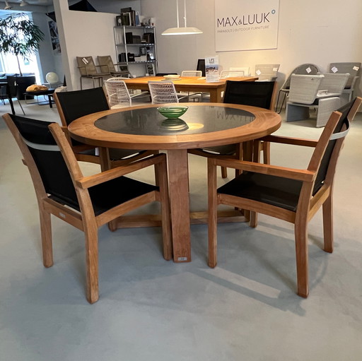 Manutti Siena garden table with garden chair (set of 4)