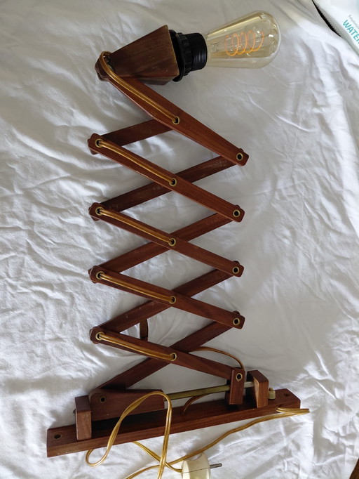 Harmonica schaar lamp hout