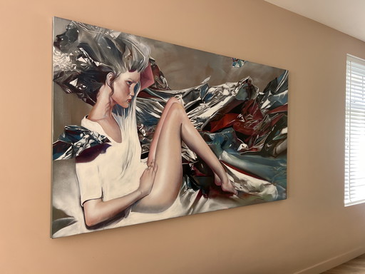 Peinture de Telmomiel 120 x 200 cm. Pièce de collection originale et rare