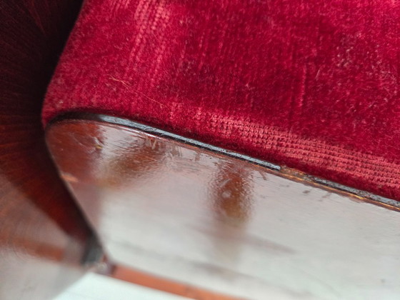 Image 1 of Fauteuils de cinéma/théâtre danois des années 1950, en velours d'ameublement, état d'origine.