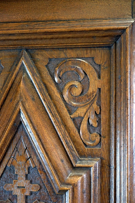 Image 1 of Armario alemán de dos puertas, siglo XVII, roble