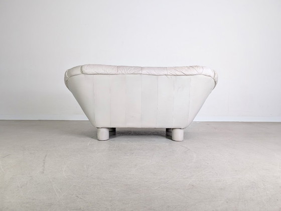 Image 1 of Vintage sofa couch dupe Burkhardt Vogtherr leather two-seater