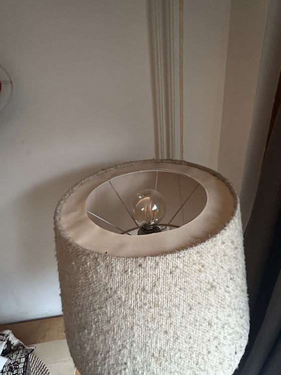 Image 1 of Lampe rétro vintage met stoffen originele kap