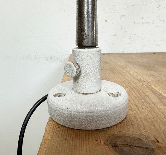 Image 1 of Grey Industrial Workshop Gooseneck Table Lamp, 1960s