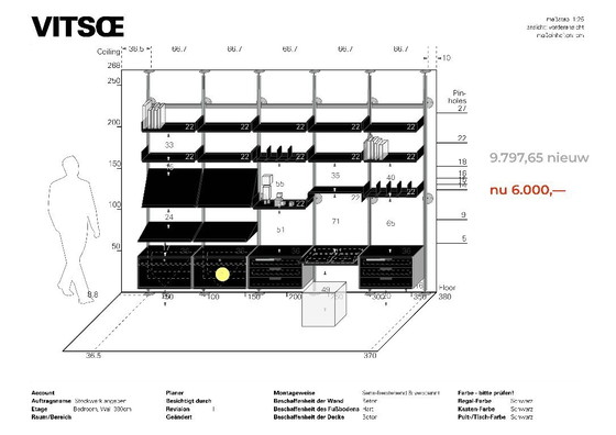 Image 1 of Sistema di scaffali 606 di Dieter Rams per Vitsoe (anni '60) nero
