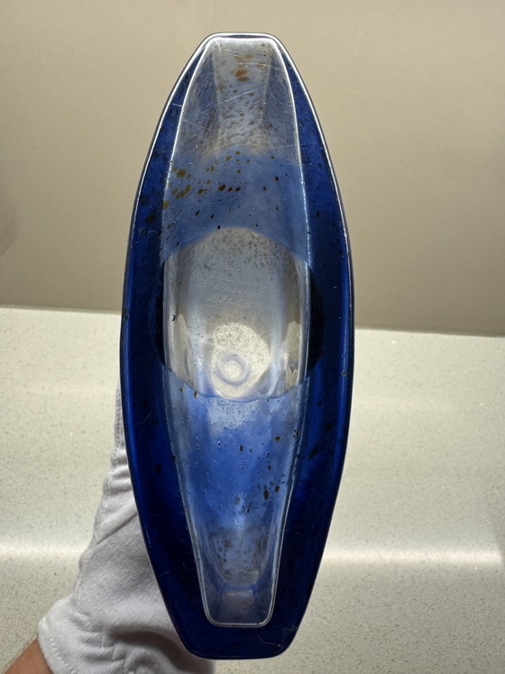 Image 1 of Kosta Boda “Blue Satellite” signed + sticker