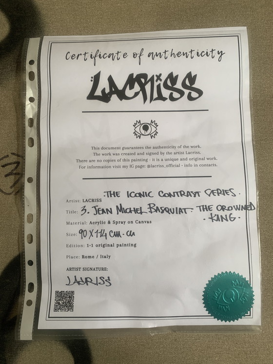 Image 1 of Lacriss – Il Re Incoronato – Acrylique sur toile – 114 × 90 cm – Signée