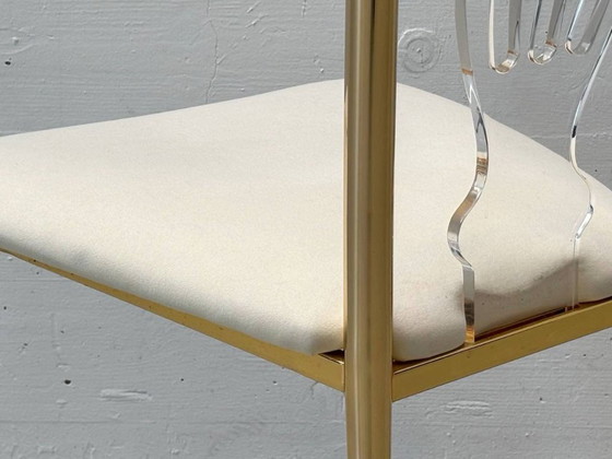 Image 1 of Set: 6 sedie in vetro acrilico con dettagli in ottone di Vereinigte Werkstätten, anni '80