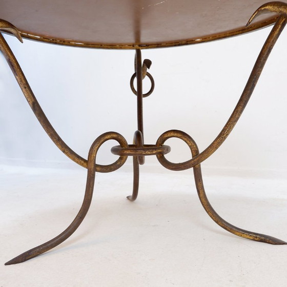 Image 1 of Gilded Iron Coffee Table by René Drouet - 1940s