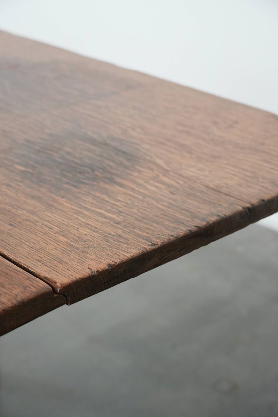 Image 1 of Antico tavolo/tavolo da pranzo inglese con le orecchie pendenti in quercia della fine del XIX secolo