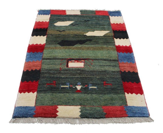 Image 1 of Original Perserteppich Gabbeh Ghashghai Orientteppich 154 cm x 110 cm Alt Natur