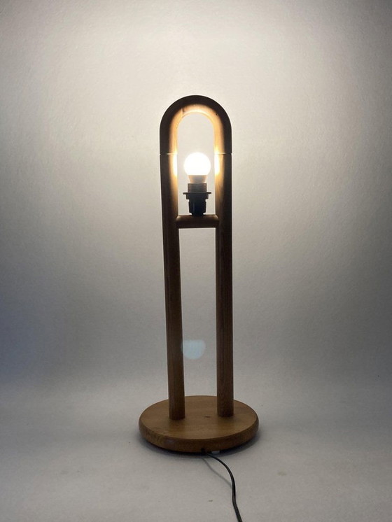 Image 1 of Danish Scandinavian Pine Table Lamp