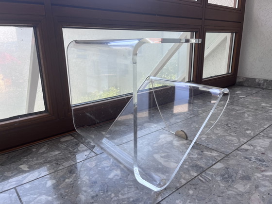 Image 1 of Vintage salontafel van plexiglas | Design bijzettafel | Ruimtevaarttijdperk | Jaren 70