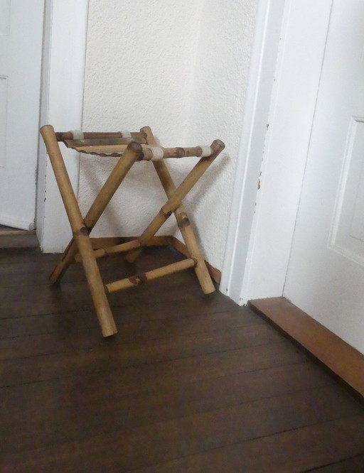 Vintage Klapphocker Fischerhocker Hocker Bambus 70er Jahre woaeb