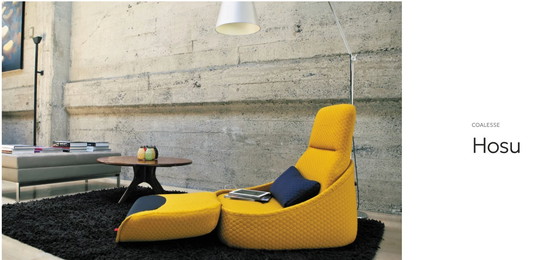 Image 1 of Coppia di poltrone lounge Hosu di Patricia Urquiola per Coalesse / Steelcase – Tessuto Marigold Hexa