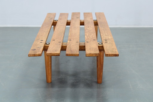 1970er Blumentopfbank aus Holz, Tschechoslowakei