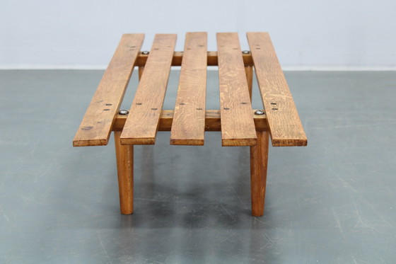 Image 1 of Banco de madera con macetas, década de 1970, Checoslovaquia