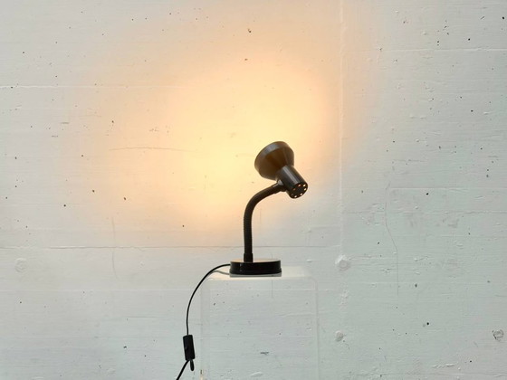 Image 1 of Zwarte vintage tafellamp met flexibele zwanenhals, jaren 70