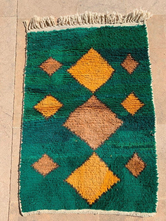 Handgeknüpfter Boujaad-Teppich – Marokkanischer Wollteppich, abstraktes Berber-Design, geometrische (photo 3 of 12)