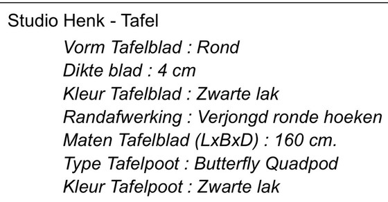 Image 1 of Studio Henk table noire - ronde 160