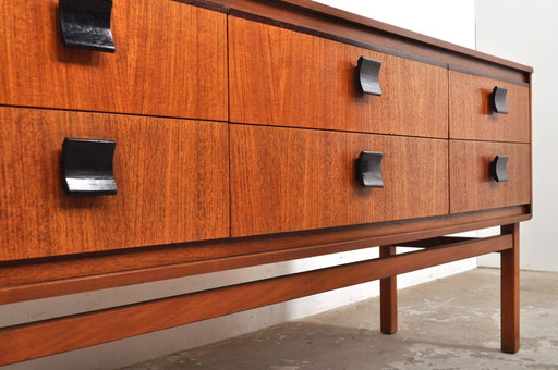 Vintage side board or TV cabinet in teak, 1960s