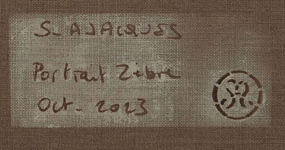 Image 1 of Zebra Portrait Oil on canvas