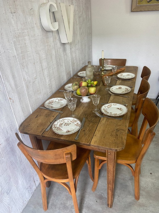 Image 1 of Ancienne table de ferme 170x78cm