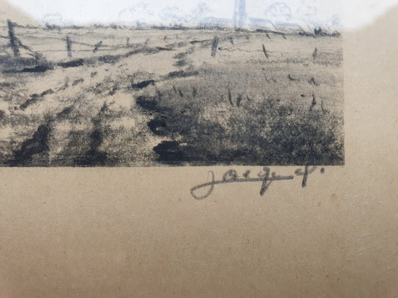 Etching Jacques Boonen (1911-1968) - "Kempische Hoeve" – Paintings & Drawings, Glass, Paper (photo 4 of 6)