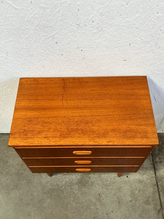Vintage Teak Chest of Drawers, Sweden 1960s, Wood, Brown, Mid Century Modern (photo 11 of 14)