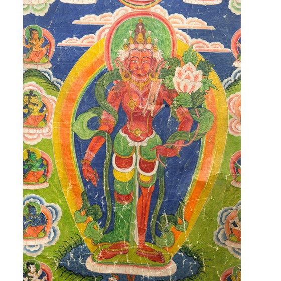 Thangka nepalese del XIX secolo di Rakta Tara / Tara Rossa, 120 × 73 cm – Dipinti e disegni, Other (photo 2 of 5)