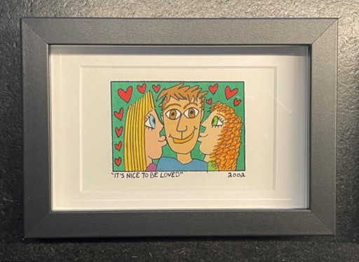 Original Screen Print by James Rizzi: "It's Nice to Be Loved, 2002"