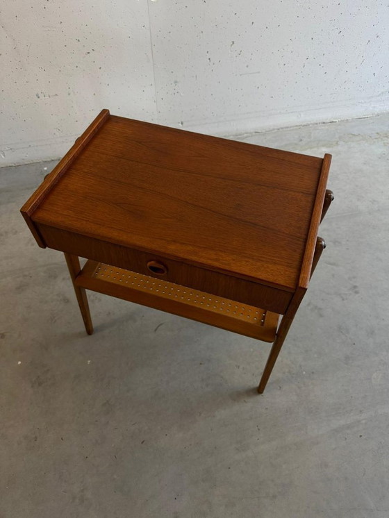Image 1 of Set: 2 Mid Century Teak Nightstands, Refurbished, AB Carlstrom