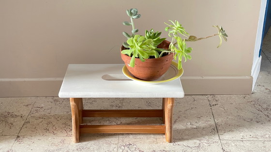 Image 1 of Vintage Beech Wood Stool