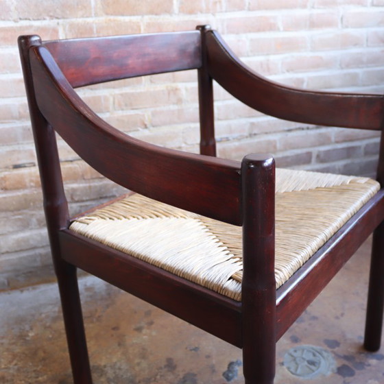Image 1 of Carimate chair Vico Magistretti wicker seat 1970s