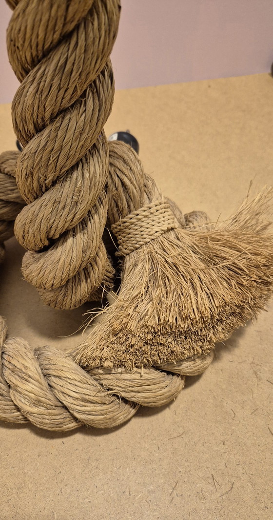 Image 1 of Touwlamp, werk in de stijl van Audoux & Minet, circa 1970-1980.