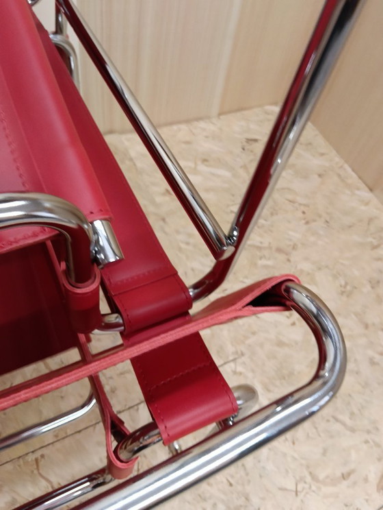 Image 1 of KNOLL Studio Set van 2 WASSILY B3 fauteuils (NIEUW) in rood leer