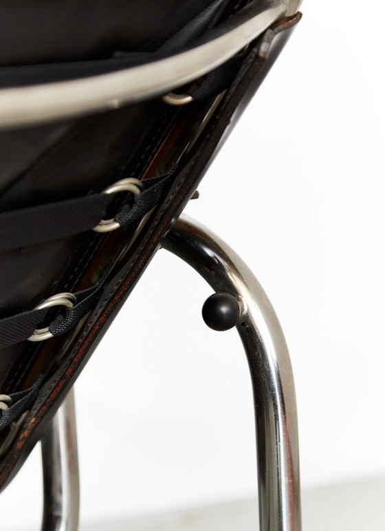 Image 1 of Set vintage di HE1106 Lounge Chair e HE1104 Ottoman di Hans Eichenberger per Strässle, anni '70