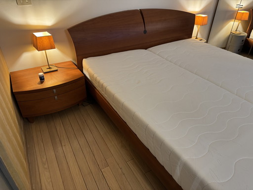 Roche Bobois massief houten 2p letto con auping spiralen