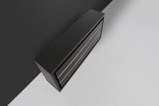 Image 1 of Brutalist Mid-century Belgian Black Oak Sideboard, Belgium 1970s