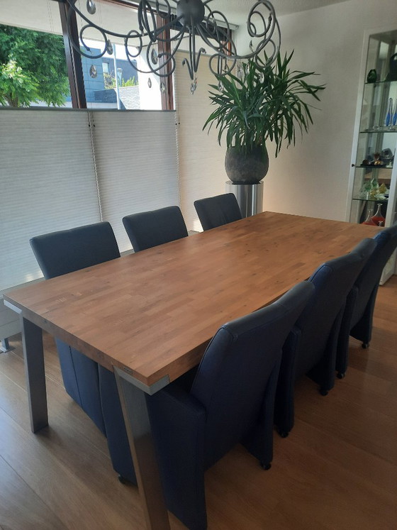 6 Esszimmerstühle aus blauem Leder (photo 4 of 5)