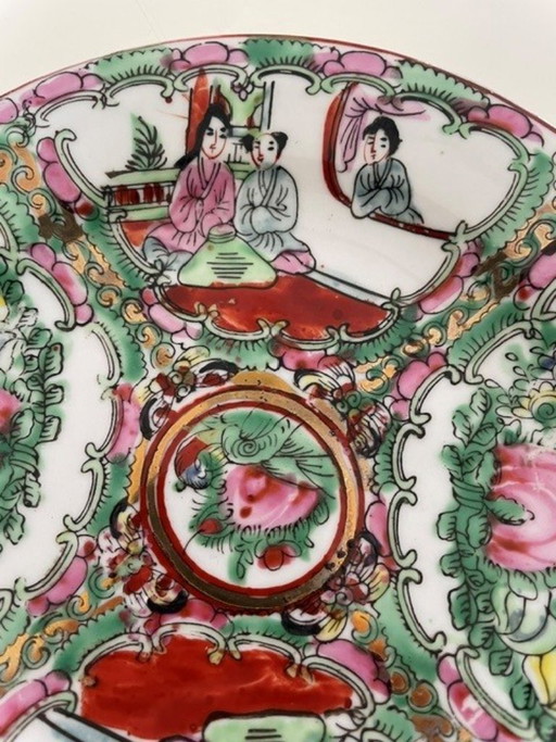 Vintage Chinese porcelain decorative plate Rose Medallion – servies (photo 2 of 7)