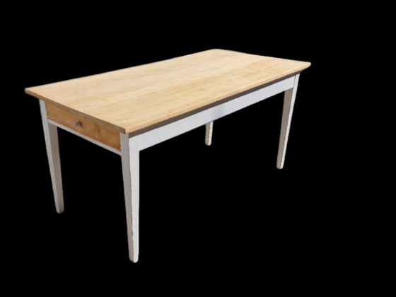 Table ancienne de ferme + 4 chaises – &Tradition, Salles à manger complètes, Bois, Osier (photo 4 of 6)