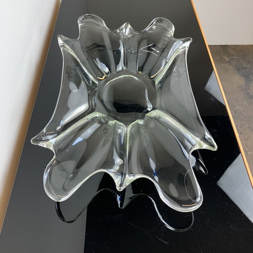 Glazen kom, handgemaakt, 1970
