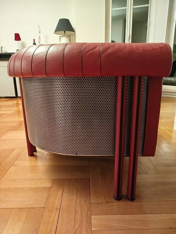 Image 1 of 2-seater sofa and leather armchair (sold together or separately)