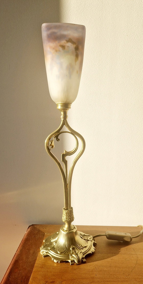 Image 1 of Lampada in bronzo in stile Art Nouveau firmata Müller Frères