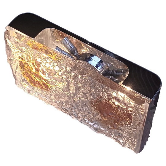 Image 1 of Venini Italy Wandleuchte „Stone“, Design aus den 70er Jahren, dickes Säureglas