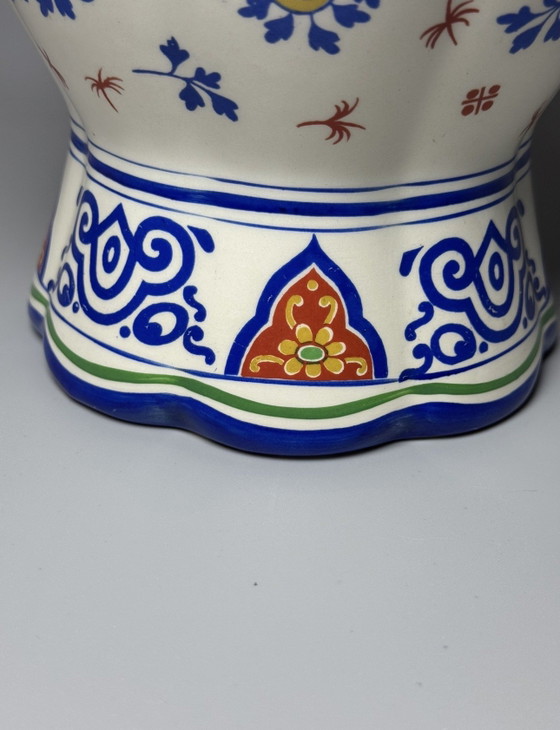 Image 1 of Boch Frères Keramis dekselpot van faience – Art Deco-periode – België, jaren dertig