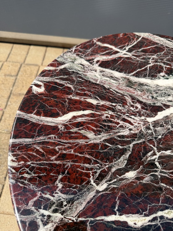 Image 1 of Table d'appoint Knoll Tulip en marbre Rosso Rubino, état neuf ! Eero Saarinen